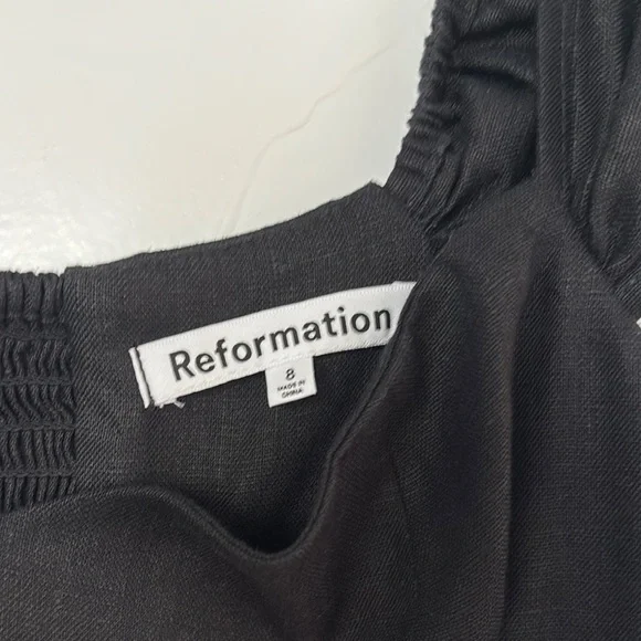 Reformation Linen Black Dress - Picture 4 of 5